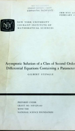 Asymptotic solution of a class of second order differential equations containing a parameter_cover