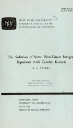 The solution of some non-linear integral equations with Cauchy kernels_cover