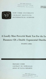 A locally most powerful rank test for the location parameter of a double exponential distribution_cover