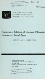 Properties of solutions of ordinary differential equations in Banach space_cover