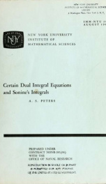 Certain dual integral equations and Sonine's integrals_cover