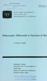 Holomorphic differentials as functions of moduli_cover