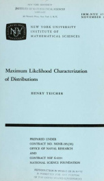 Maximum likelihood characterization of distributions_cover