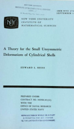 A theory for the small unsymmetric deformations of cylindrical shells_cover