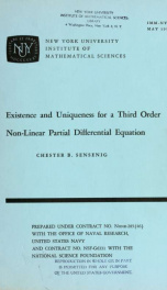 Existence and uniqueness for a third order non-linear partial differential equation_cover