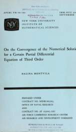 On the convergence of the numerical solution for a certain partial differential equation of third order_cover