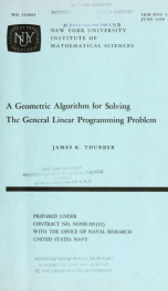 A geometric algorithm for solving the general linear programming problem_cover