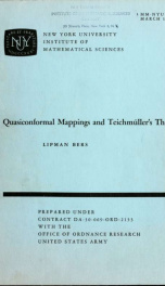 Quasiconformal mappings and Teichmuller's theorem_cover