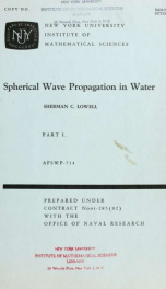 Spherical wave propagation in water, Part I_cover