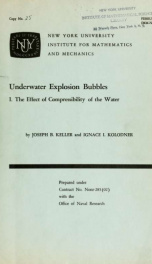Underwater explosion bubbles. I: The effect of compressibility of the water_cover