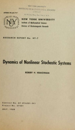 Dynamics of nonlinear stochastic systems_cover