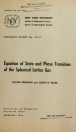 Equation of state and phase transition of the spherical lattice gas_cover