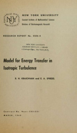 Model for energy transfer in isotropic turbulence_cover