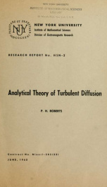 Analytical theory of turbulent diffusion_cover