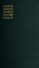 Memoirs of the International congress of anthropology_cover