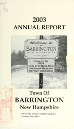 Annual report of the Town of Barrington, New Hampshire 2003_cover