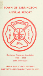 Annual report of the Town of Barrington, New Hampshire 1993_cover