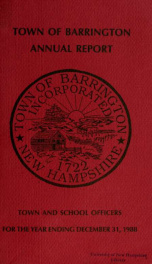 Annual report of the Town of Barrington, New Hampshire 1988_cover