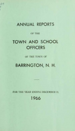 Annual report of the Town of Barrington, New Hampshire 1966_cover