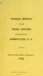 Annual report of the Town of Barrington, New Hampshire 1965_cover