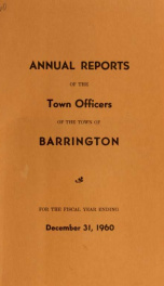 Annual report of the Town of Barrington, New Hampshire 1960_cover