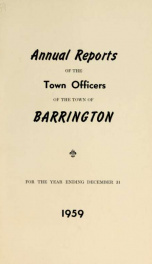 Annual report of the Town of Barrington, New Hampshire 1959_cover