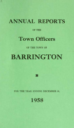 Annual report of the Town of Barrington, New Hampshire 1958_cover