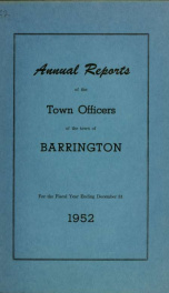 Annual report of the Town of Barrington, New Hampshire 1952_cover