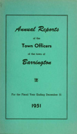 Annual report of the Town of Barrington, New Hampshire 1951_cover