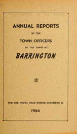 Annual report of the Town of Barrington, New Hampshire 1944-45_cover