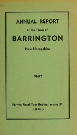 Annual report of the Town of Barrington, New Hampshire 1942-43_cover