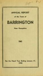 Annual report of the Town of Barrington, New Hampshire 1941-42_cover