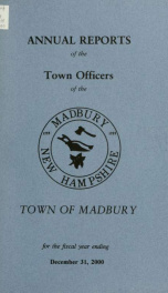 Receipts and expenditures of the Town of Madbury 2000_cover