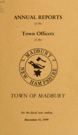 Receipts and expenditures of the Town of Madbury 1999_cover