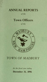 Receipts and expenditures of the Town of Madbury 1996_cover