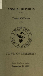 Receipts and expenditures of the Town of Madbury 1995_cover