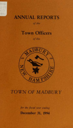 Receipts and expenditures of the Town of Madbury 1994_cover