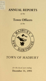 Receipts and expenditures of the Town of Madbury 1993_cover