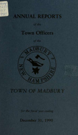 Receipts and expenditures of the Town of Madbury 1990_cover