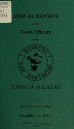 Receipts and expenditures of the Town of Madbury 1989_cover