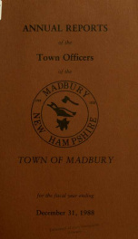 Receipts and expenditures of the Town of Madbury 1988_cover