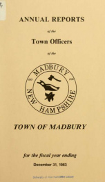 Receipts and expenditures of the Town of Madbury 1983_cover