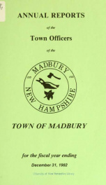 Receipts and expenditures of the Town of Madbury 1982_cover