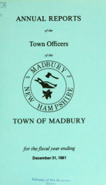 Receipts and expenditures of the Town of Madbury 1981_cover