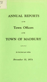 Receipts and expenditures of the Town of Madbury 1974_cover