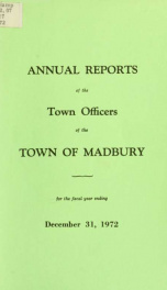 Receipts and expenditures of the Town of Madbury 1972_cover