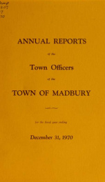 Receipts and expenditures of the Town of Madbury 1970_cover