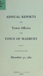 Receipts and expenditures of the Town of Madbury 1969_cover