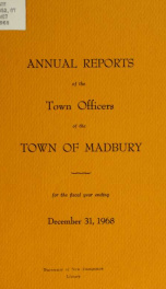 Receipts and expenditures of the Town of Madbury 1968_cover