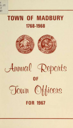 Receipts and expenditures of the Town of Madbury 1967_cover